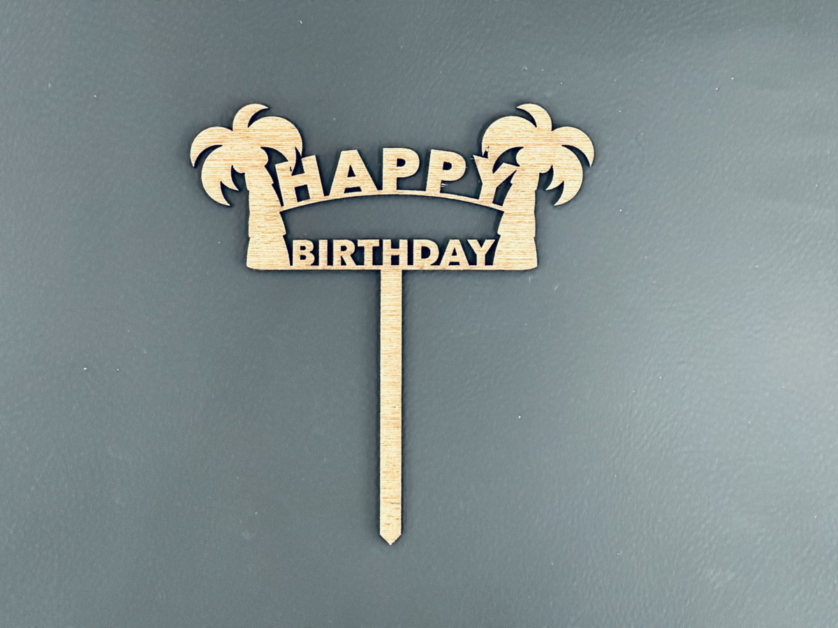 طرح درخت نخل برای کیک مناسب برای استفاده در دستگاه های cnc چوب و cnc لیزر - laser cut palm tree cake topper cdr file