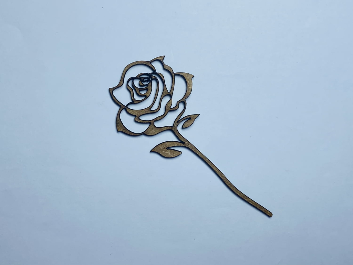 طرح گل رز مناسب برای استفاده در دستگاه های cnc چوب و cnc لیزر - laser cut rose cutout unfinished wooden shape cdr file