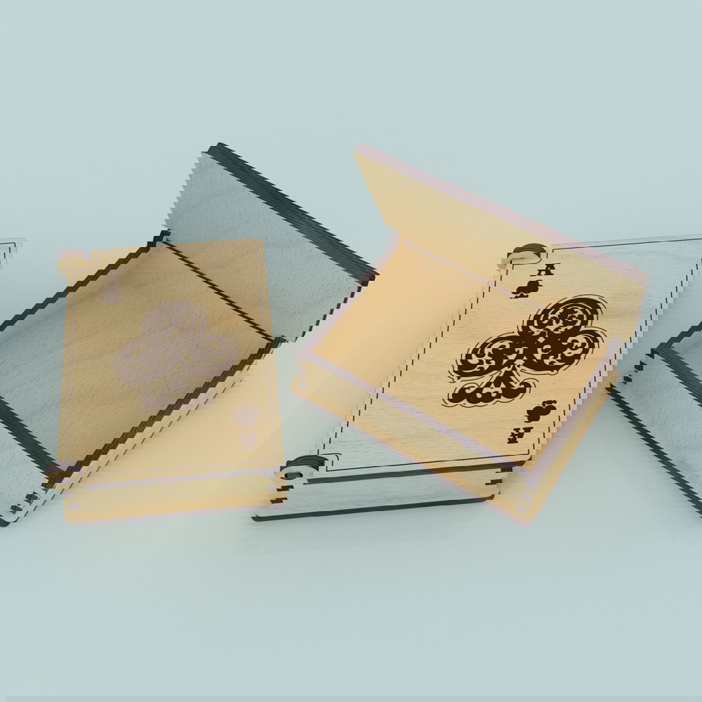 طرح جعبه کارت بازی مناسب برای استفاده در دستگاه های cnc چوب و cnc لیزر - laser cut playing card box cdr file