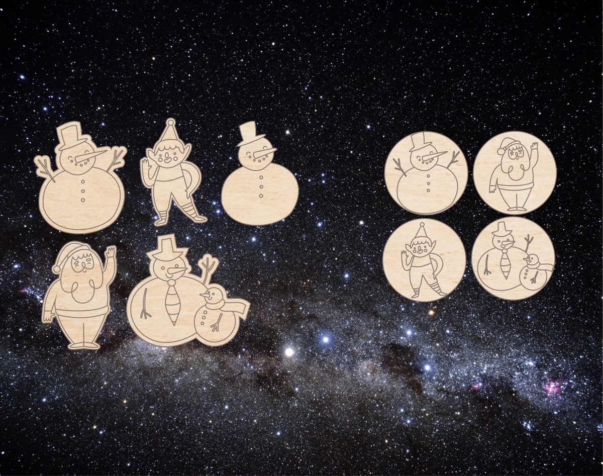 طرح بندی تزئینات کریسمس مناسب برای استفاده در دستگاه های cnc چوب و cnc لیزر - laser cut christmas ornaments layouts cdr file