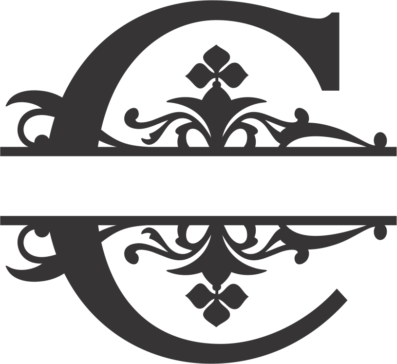 طرح فونت رگال اسپلیت سی مناسب برای استفاده در دستگاه های cnc چوب و cnc لیزر - regal split font c dxf file