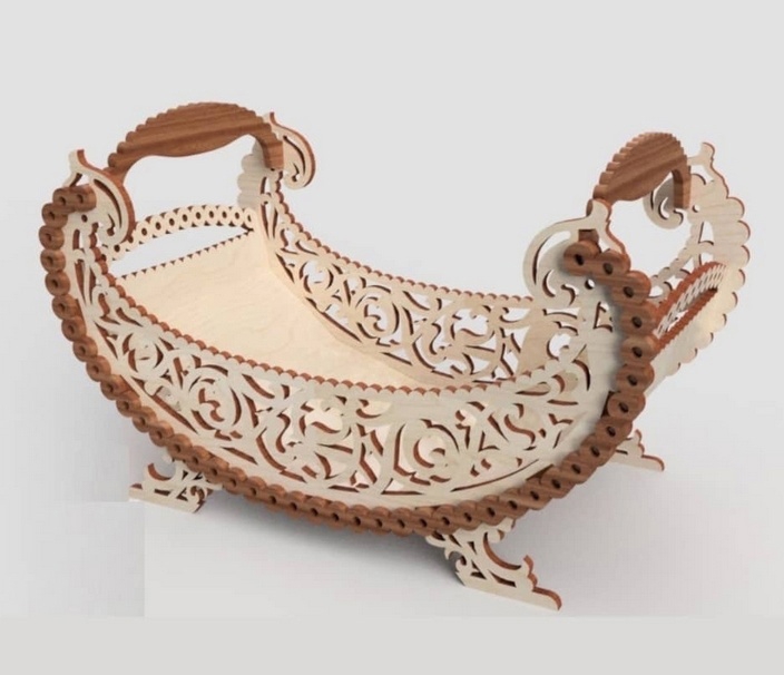 طرح کاسه آبنبات چوبی مناسب برای استفاده در دستگاه های cnc چوب و cnc لیزر - laser cut wooden candy bowl cdr file