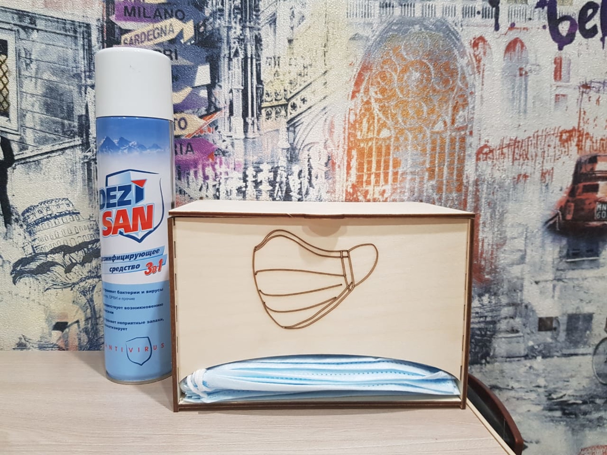طرح جعبه ماسک صورت با قابلیت و جعبه نگهداری ماسک صورت مناسب برای استفاده در دستگاه های cnc چوب و cnc لیزر - laser cut face mask dispenser with lid face mask storage box cdr file