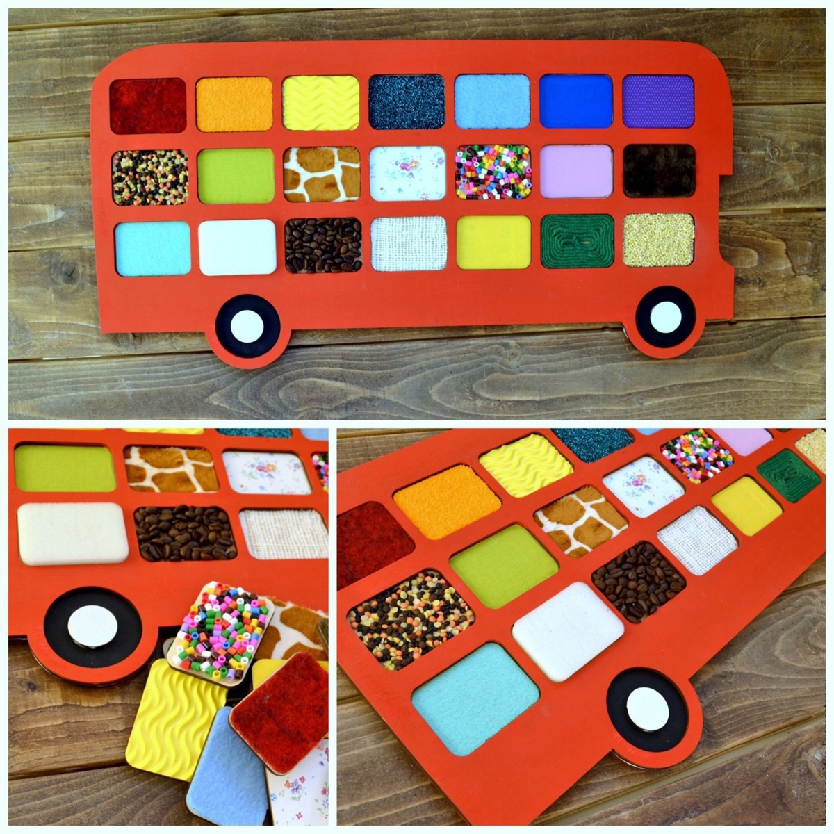 طرح بازی لمسی اتوبوس و کبریت مناسب برای استفاده در دستگاه های cnc چوب و cnc لیزر - laser cut bus tactile game touch and match game cdr file
