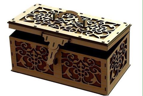 طرح جعبه جواهرات مناسب برای استفاده در دستگاه های cnc چوب و cnc لیزر - jewelry box cdr file
