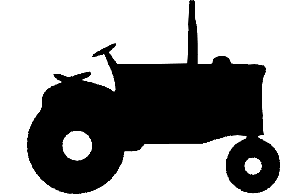 طرح سیلوئت تراکتور مناسب برای استفاده در دستگاه های cnc چوب و cnc لیزر - tractor silhouette dxf file