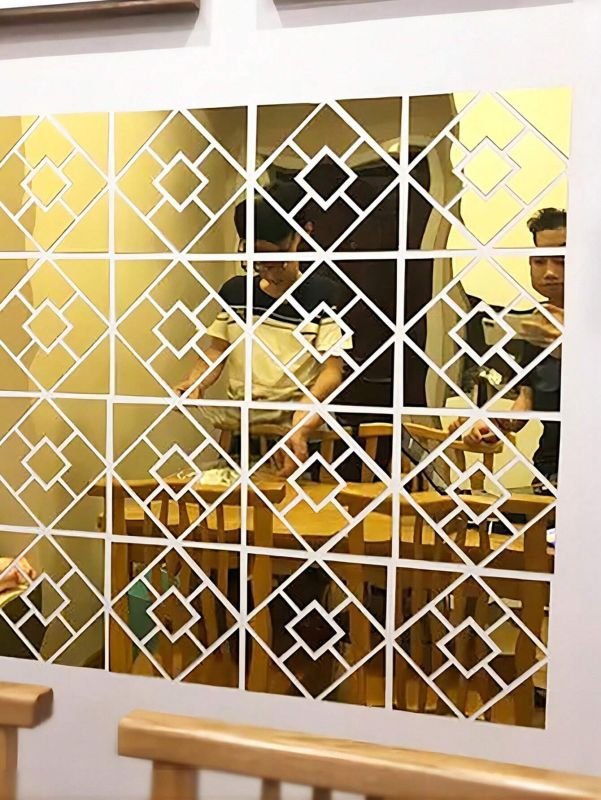 طرح آینه دیواری اکریلیک مناسب برای استفاده در دستگاه های cnc چوب و cnc لیزر - laser cut acrylic mirror wall decor