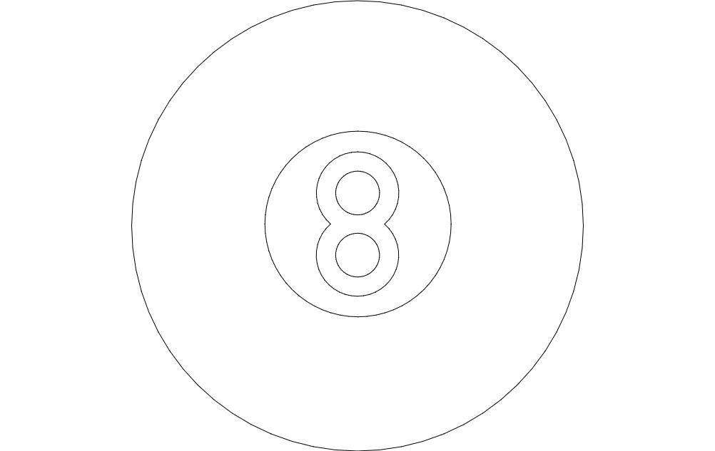 طرح هشت توپ مناسب برای استفاده در دستگاه های cnc چوب و cnc لیزر - 8 ball dxf file