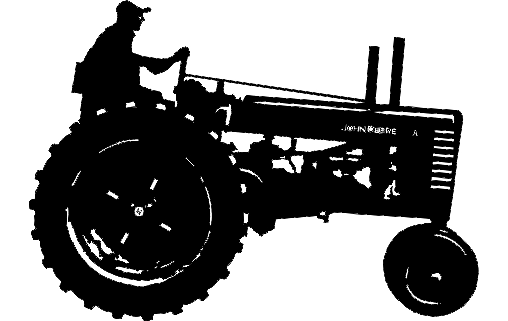 طرح تراکتور جان دیر ۱ مناسب برای استفاده در دستگاه های cnc چوب و cnc لیزر - john deere 1 tractor dxf file