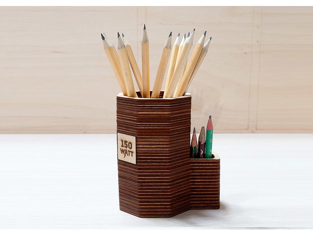 طرح پایه مداد مناسب برای استفاده در دستگاه های cnc چوب و cnc لیزر - pencil stand dxf file