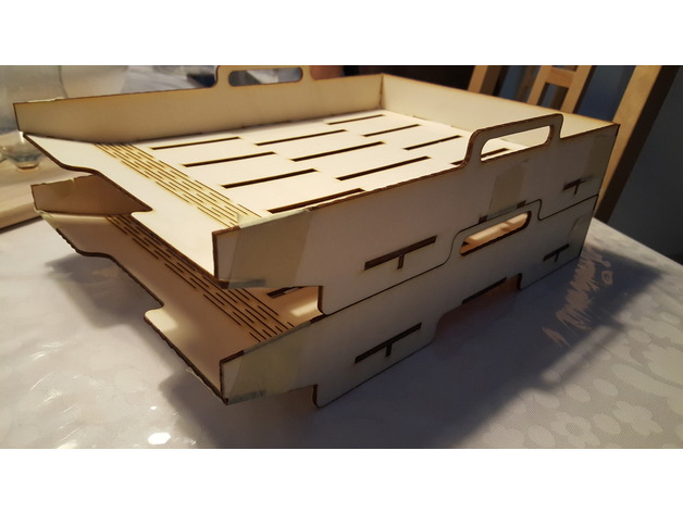 طرح سینی های قابل چیدن در اندازه a4 مناسب برای استفاده در دستگاه های cnc چوب و cnc لیزر - a4 lade stackable trays dxf file
