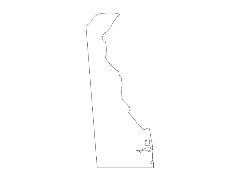 طرح نقشه ایالت دلاور مناسب برای استفاده در دستگاه های cnc چوب و cnc لیزر - delaware state map de dxf file