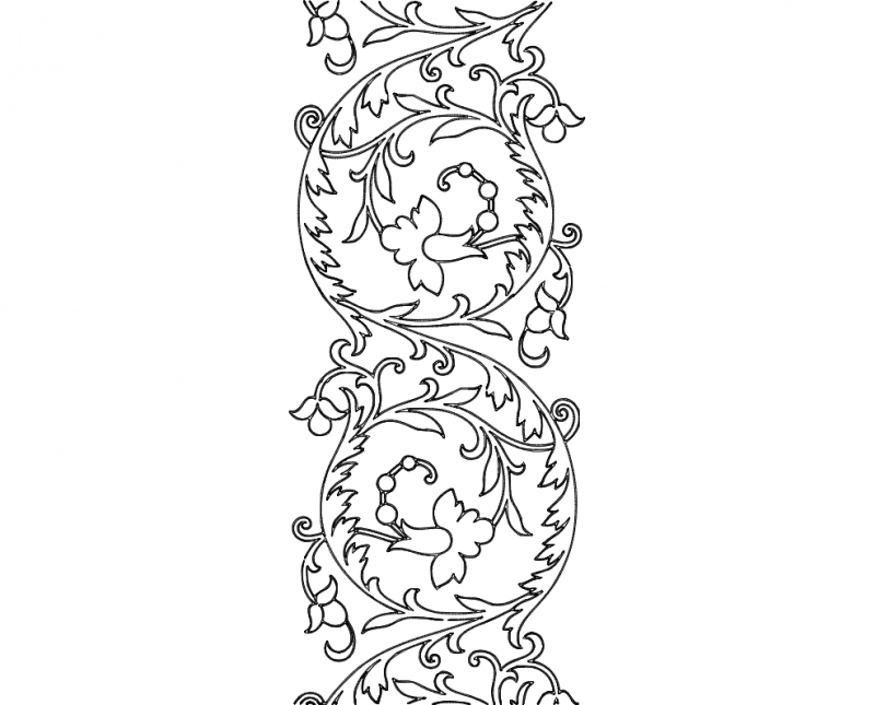 طرح گلدوزی با دست و رایگان مناسب برای استفاده در دستگاه های cnc چوب و cnc لیزر - free hand embroidery pattern scroll design dxf file