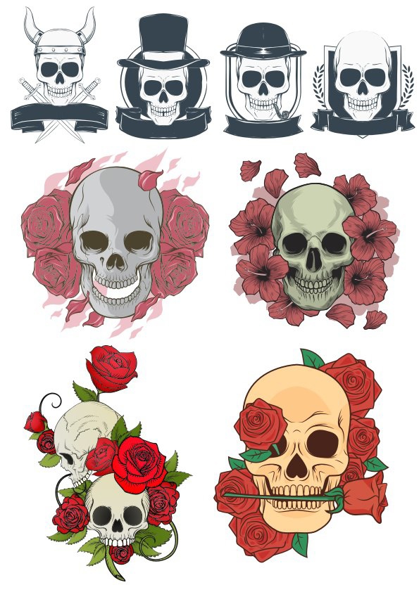 طرح جمجمه نقاشی شده با دست خلاقانه مناسب برای استفاده در دستگاه های cnc چوب و cnc لیزر - creative hand painted skull print pattern cdr file