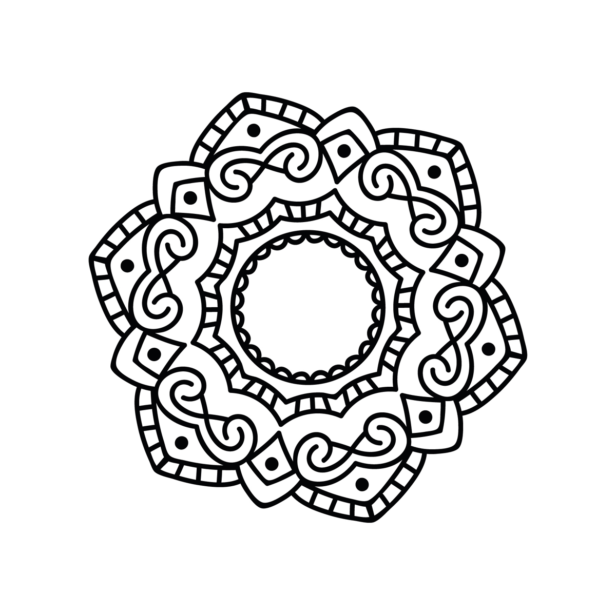طرح ماندالا (چرخ هستی) مناسب برای استفاده در دستگاه های cnc چوب و cnc لیزر - mandala design dxf file