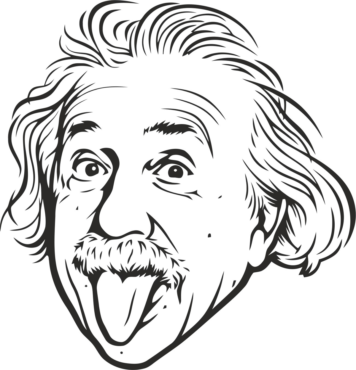 طرح وکتور آلبرت انیشتین مناسب برای استفاده در دستگاه های cnc چوب و cnc لیزر - albert einstein vector cdr file