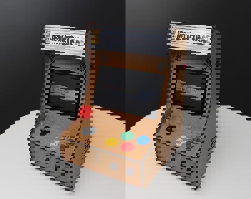 طرح دستگاه بازی آرکید مینی پی مناسب برای استفاده در دستگاه های cnc چوب و cnc لیزر - laser cut mini pi powered arcade machine