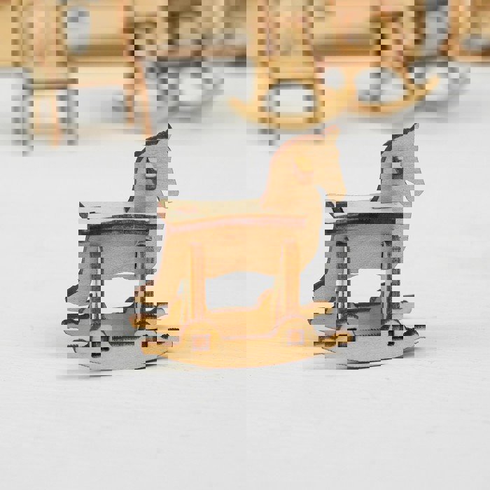 طرح اسب گهواره‌ای اسباب‌بازی مناسب برای استفاده در دستگاه های cnc چوب و cnc لیزر - laser cut toy rocking horse