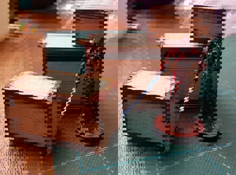 طرح جعبه‌های برای بازی ۲۸ میلی‌متری مناسب برای استفاده در دستگاه های cnc چوب و cnc لیزر - laser cut crates for 28mm gaming svg file