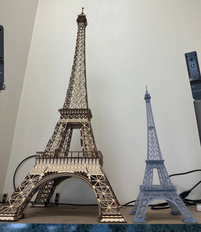 طرح مدل سه بعدی برج ایفل مناسب برای استفاده در دستگاه های cnc چوب و cnc لیزر - laser cut eiffel tower 3d model svg file
