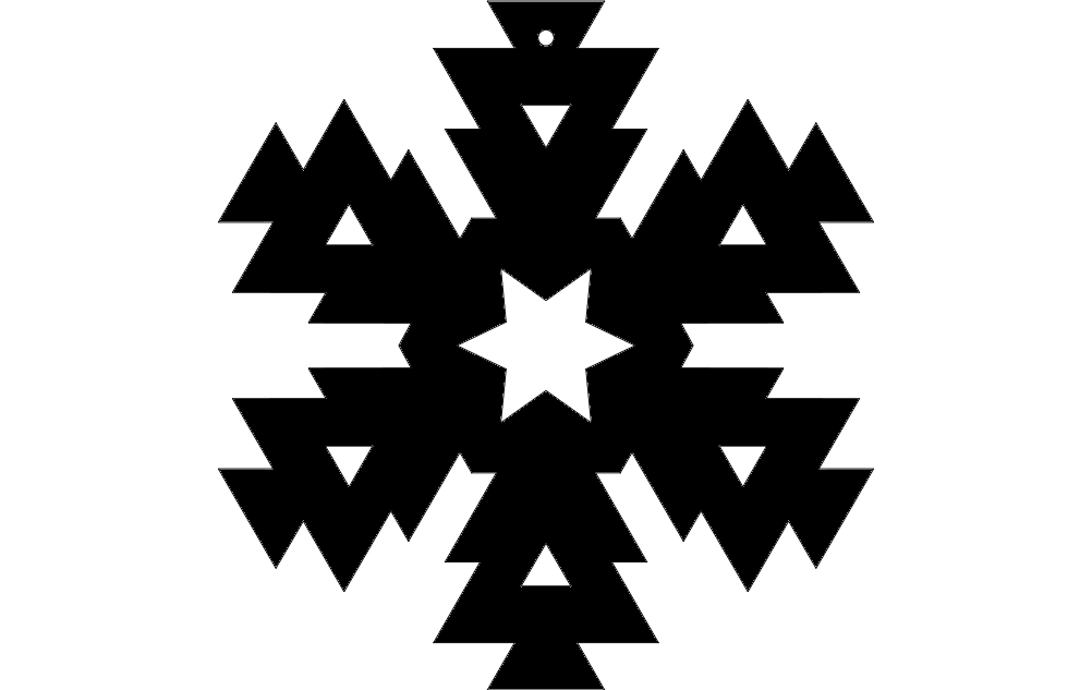 طرح دانه برف شماره 6 مناسب برای استفاده در دستگاه های cnc چوب و cnc لیزر - snowflake design 6 dxf file