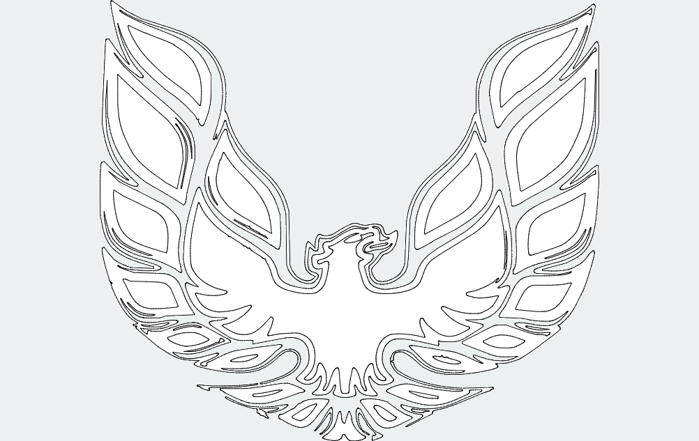 طرح فایربرد 00 1 مناسب برای استفاده در دستگاه های cnc چوب و cnc لیزر - firebird 00 1 dxf file