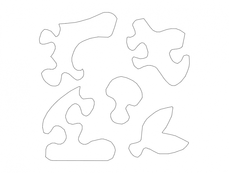 طرح پازل ۷۷۷۹ مناسب برای استفاده در دستگاه های cnc چوب و cnc لیزر - jigsaw puzzle 7779 dxf file