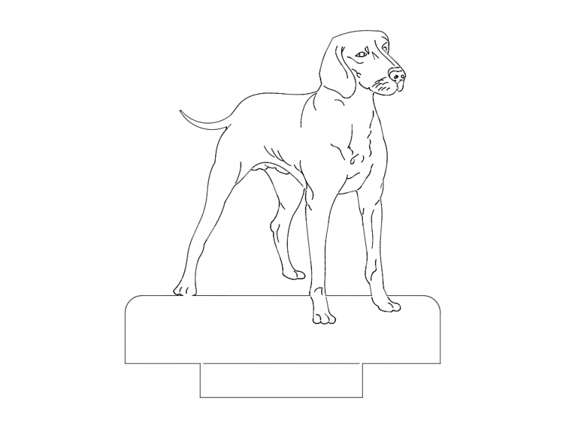 طرح ایستاده سگ مناسب برای استفاده در دستگاه های cnc چوب و cnc لیزر - dog standing dxf file