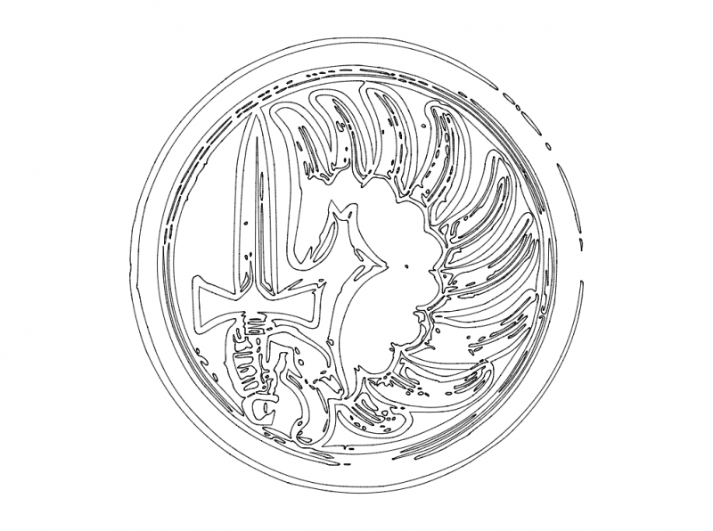 طرح نشان لژیون خارجی ۱ مناسب برای استفاده در دستگاه های cnc چوب و cnc لیزر - foreign legion badge 1 dxf file