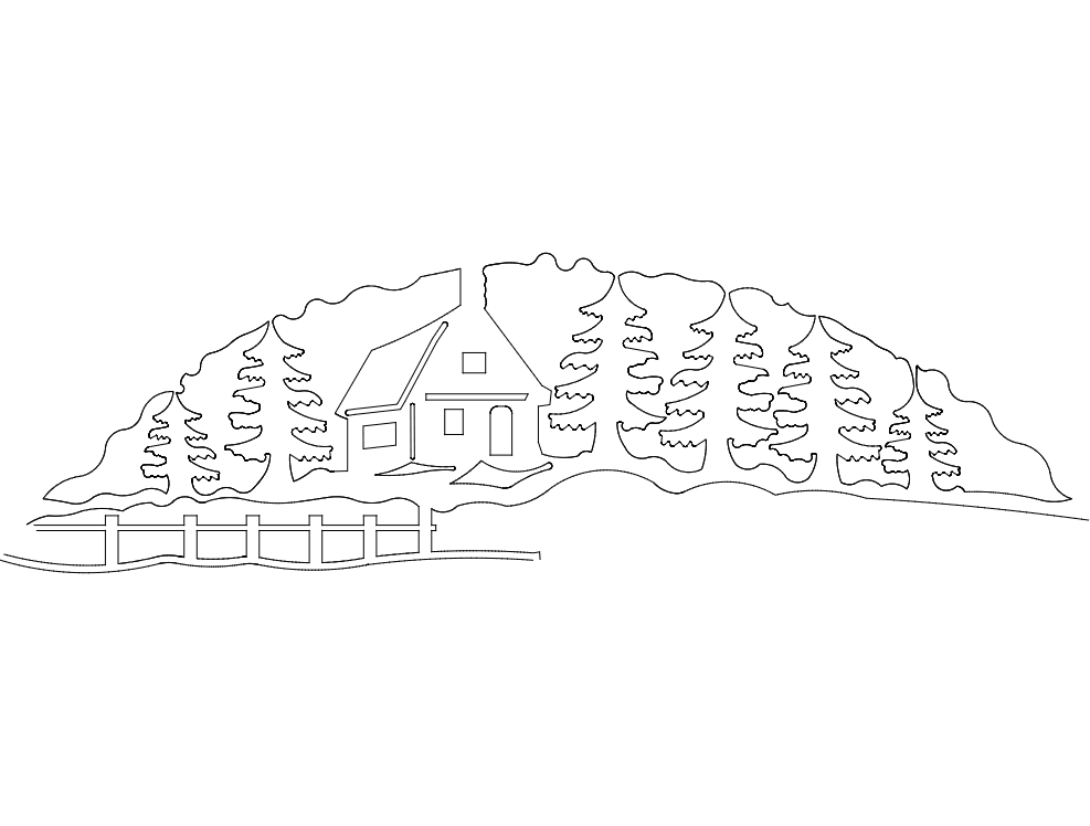طرح وینترلندشافت مناسب برای استفاده در دستگاه های cnc چوب و cnc لیزر - winterlandschaft dxf file