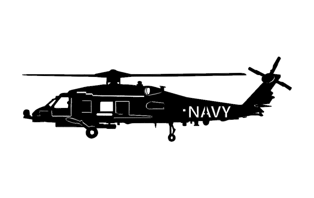 طرح هلیکوپتر نیروی دریایی مناسب برای استفاده در دستگاه های cnc چوب و cnc لیزر - navy helicopter dxf file