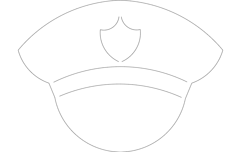 طرح کلاه پلیس مناسب برای استفاده در دستگاه های cnc چوب و cnc لیزر - police hat dxf file