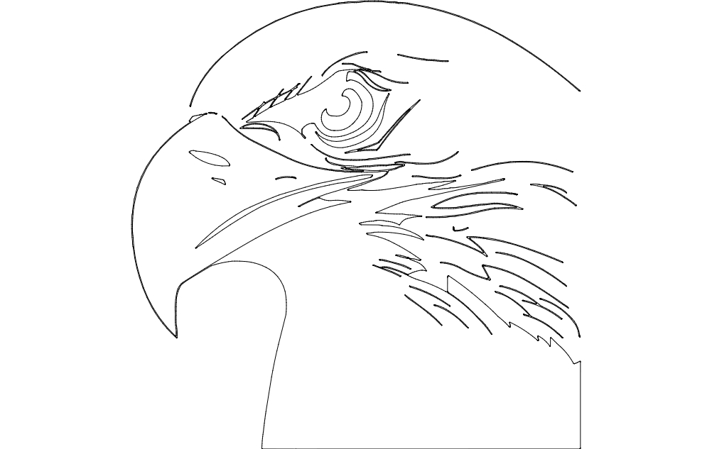 طرح سر عقاب مناسب برای استفاده در دستگاه های cnc چوب و cnc لیزر - eagle head dxf file