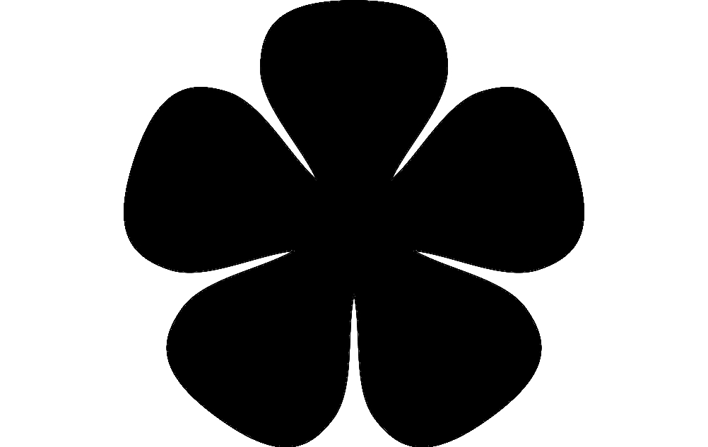 طرح گل کوچک ۵ گلبرگی مناسب برای استفاده در دستگاه های cnc چوب و cnc لیزر - 5petal petit flower dxf file