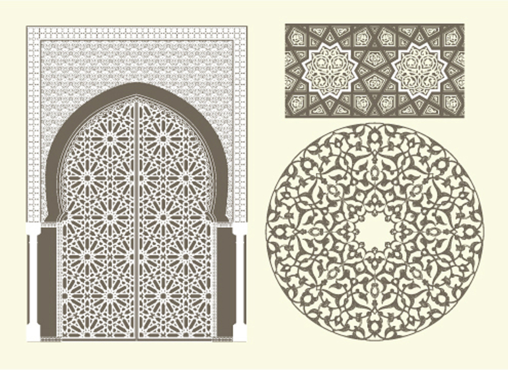 طرح پورتال اسکرول ورک مناسب برای استفاده در دستگاه های cnc چوب و cnc لیزر - scrollwork portal design dxf file