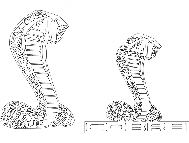 طرح لوگوی مار کبرا مناسب برای استفاده در دستگاه های cnc چوب و cnc لیزر - cobra logo dxf file