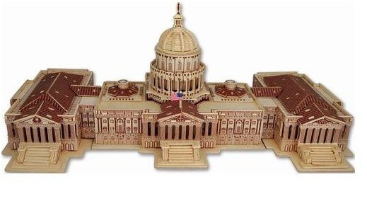 طرح ساختمان کنگره ایالات متحده آمریکا مناسب برای استفاده در دستگاه های cnc چوب و cnc لیزر - laser cut united states capitol building