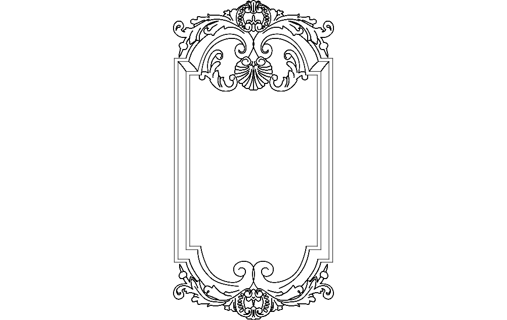 طرح قاب هنری شماره ۷ مناسب برای استفاده در دستگاه های cnc چوب و cnc لیزر - frame art 7 dxf file