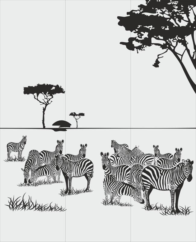 طرح پترن سندبلاست گورخر حیوانات مناسب برای استفاده در دستگاه های cnc چوب و cnc لیزر - animals zebra sandblast pattern cdr file