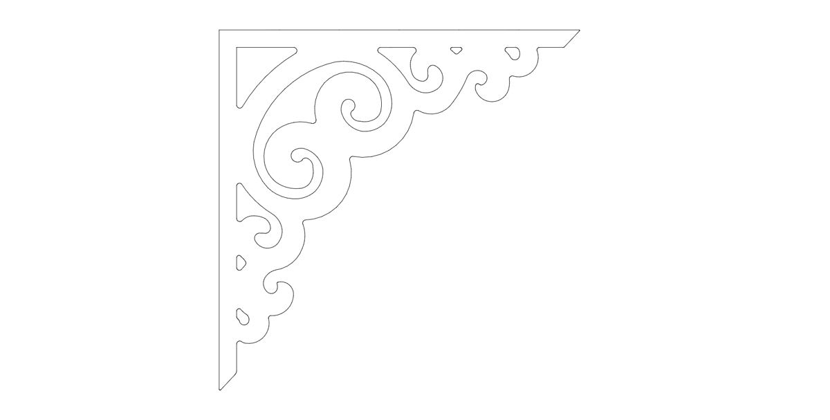 طرح تزیین گوشه مناسب برای استفاده در دستگاه های cnc چوب و cnc لیزر - corner decoration dxf file