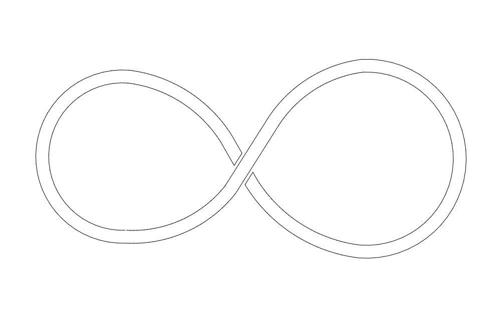 طرح نماد بی‌نهایت مناسب برای استفاده در دستگاه های cnc چوب و cnc لیزر - infinity symbol dxf file