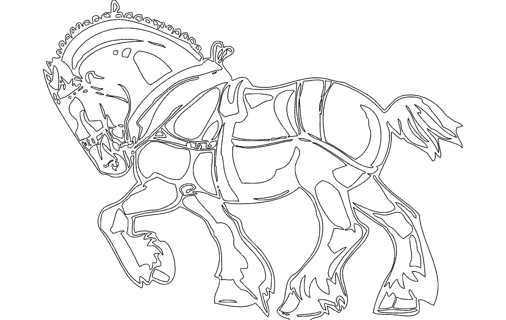 طرح اسب رقصان مناسب برای استفاده در دستگاه های cnc چوب و cnc لیزر - dancing horse silhouette dxf file
