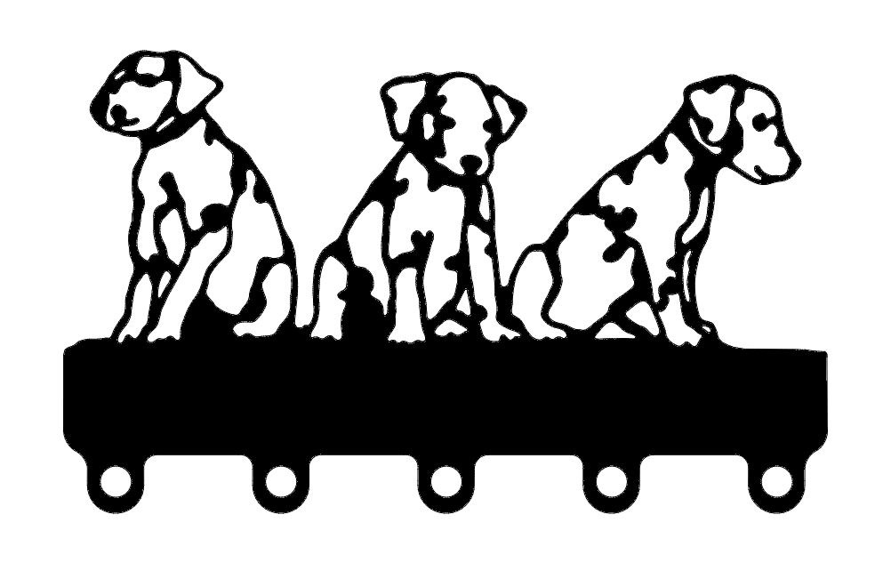 طرح قلاب لباس توله سگ مناسب برای استفاده در دستگاه های cnc چوب و cnc لیزر - puppies coat hook dxf file