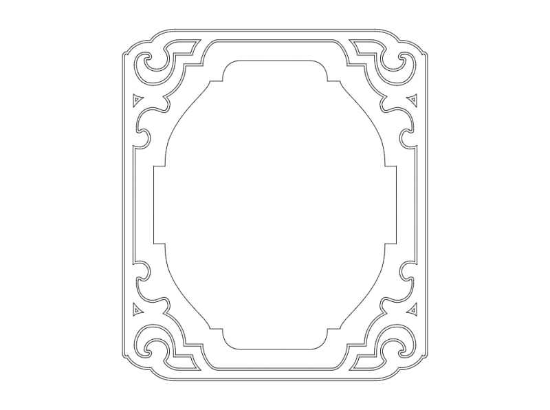 طرح فریم ۱ مناسب برای استفاده در دستگاه های cnc چوب و cnc لیزر - frame 1 dxf file