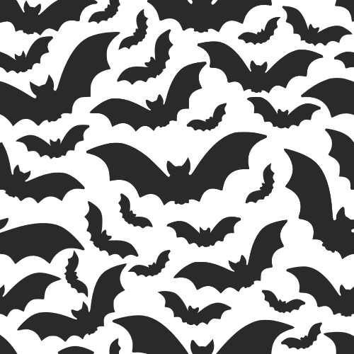 طرح وکتور هالووین با خفاش، مناسب برای استفاده در دستگاه های cnc چوب و cnc لیزر - halloween pattern with bats vector art dxf file
