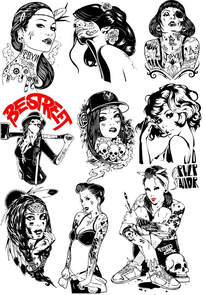 طرح مجموعه وکتور دختران مناسب برای استفاده در دستگاه های cnc چوب و cnc لیزر - girls vector collection cdr file