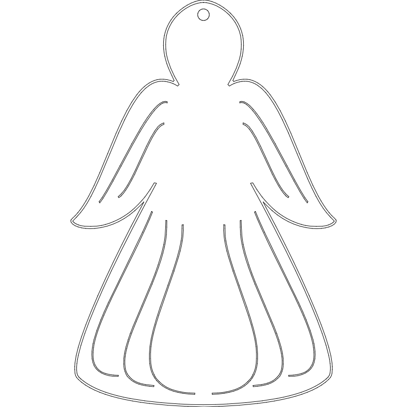 طرح فرشته مناسب برای استفاده در دستگاه های cnc چوب و cnc لیزر - angel dxf file