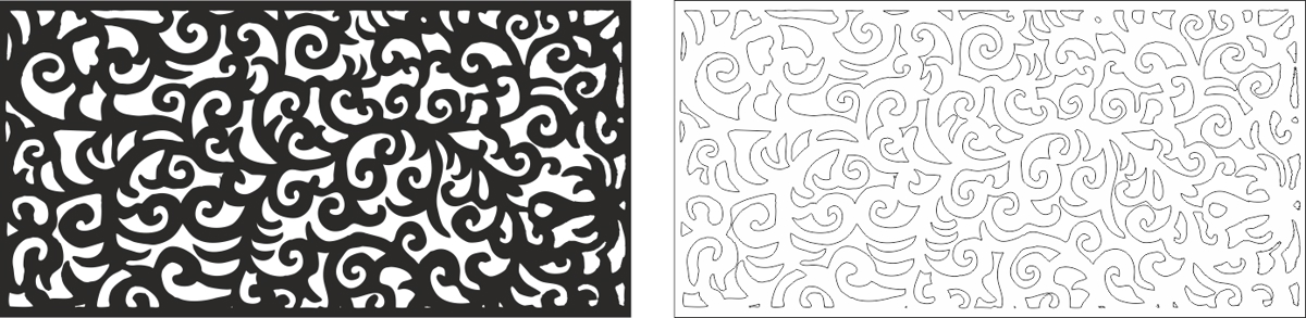 طرح فایل وکتور گل‌های چرخشی مناسب برای استفاده در دستگاه های cnc چوب و cnc لیزر - swirl floral vector cdr file