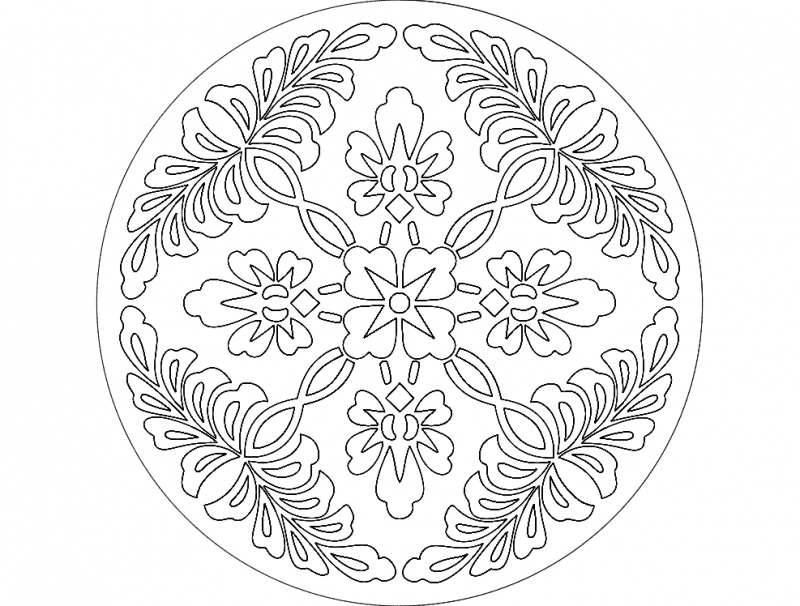 طرح ماندالا (چرخ هستی) ۱ مناسب برای استفاده در دستگاه های cnc چوب و cnc لیزر - mandala 1 dxf file