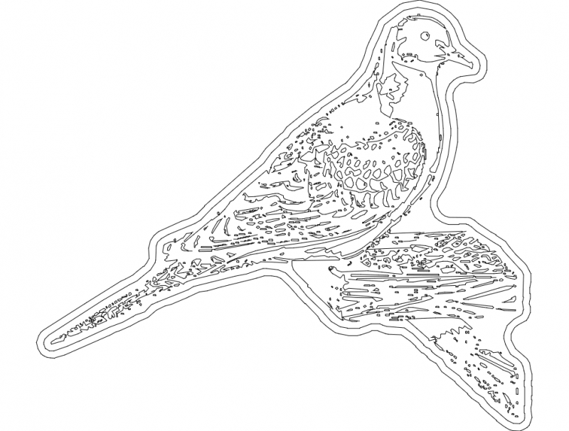 طرح پرنده ۱ مناسب برای استفاده در دستگاه های cnc چوب و cnc لیزر - bird 1 dxf file